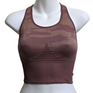 Sweaty Betty Stamina Longline Seamless Sports Bra In Purple Camo Sz M (8-10)